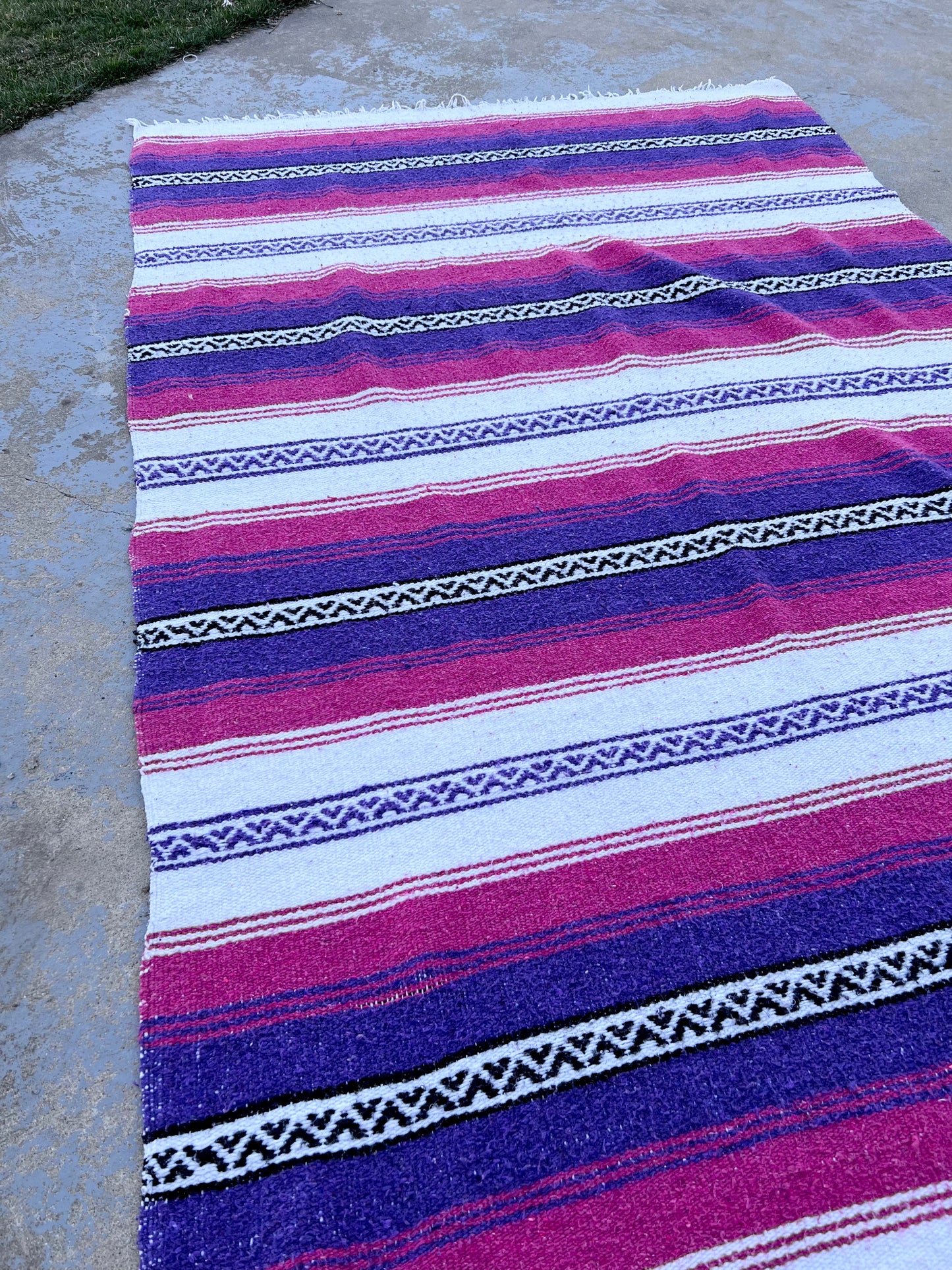 Vintage Aztec Style Fringe Throw Blanket