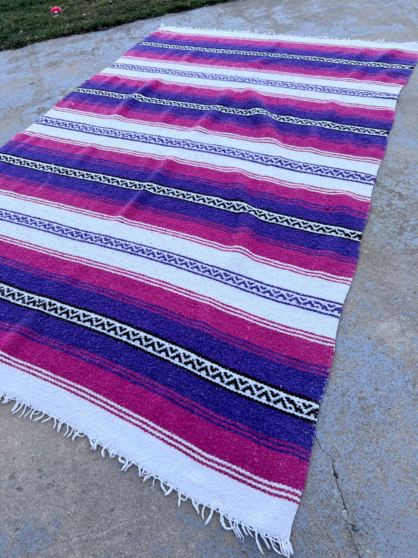 Vintage Aztec Style Fringe Throw Blanket