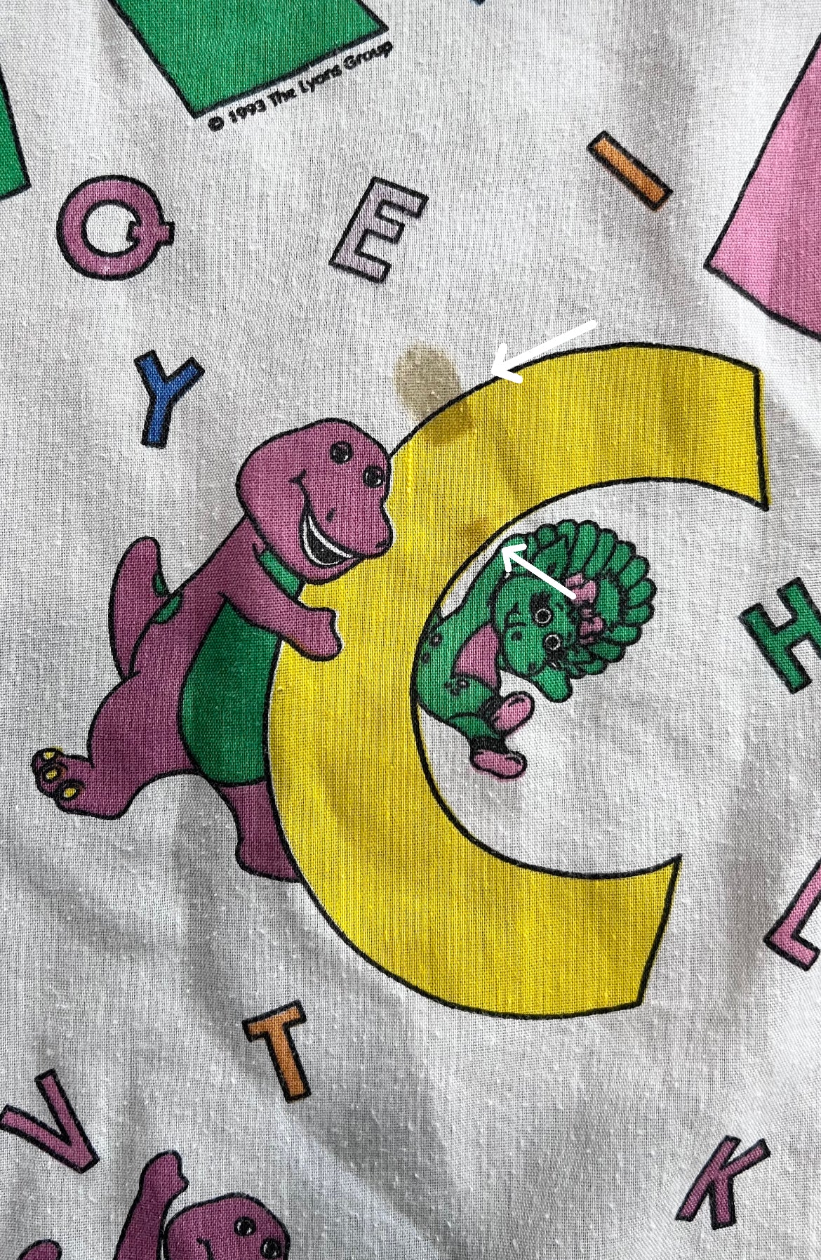 Vintage 1993 Barney & Friends Sheet Set