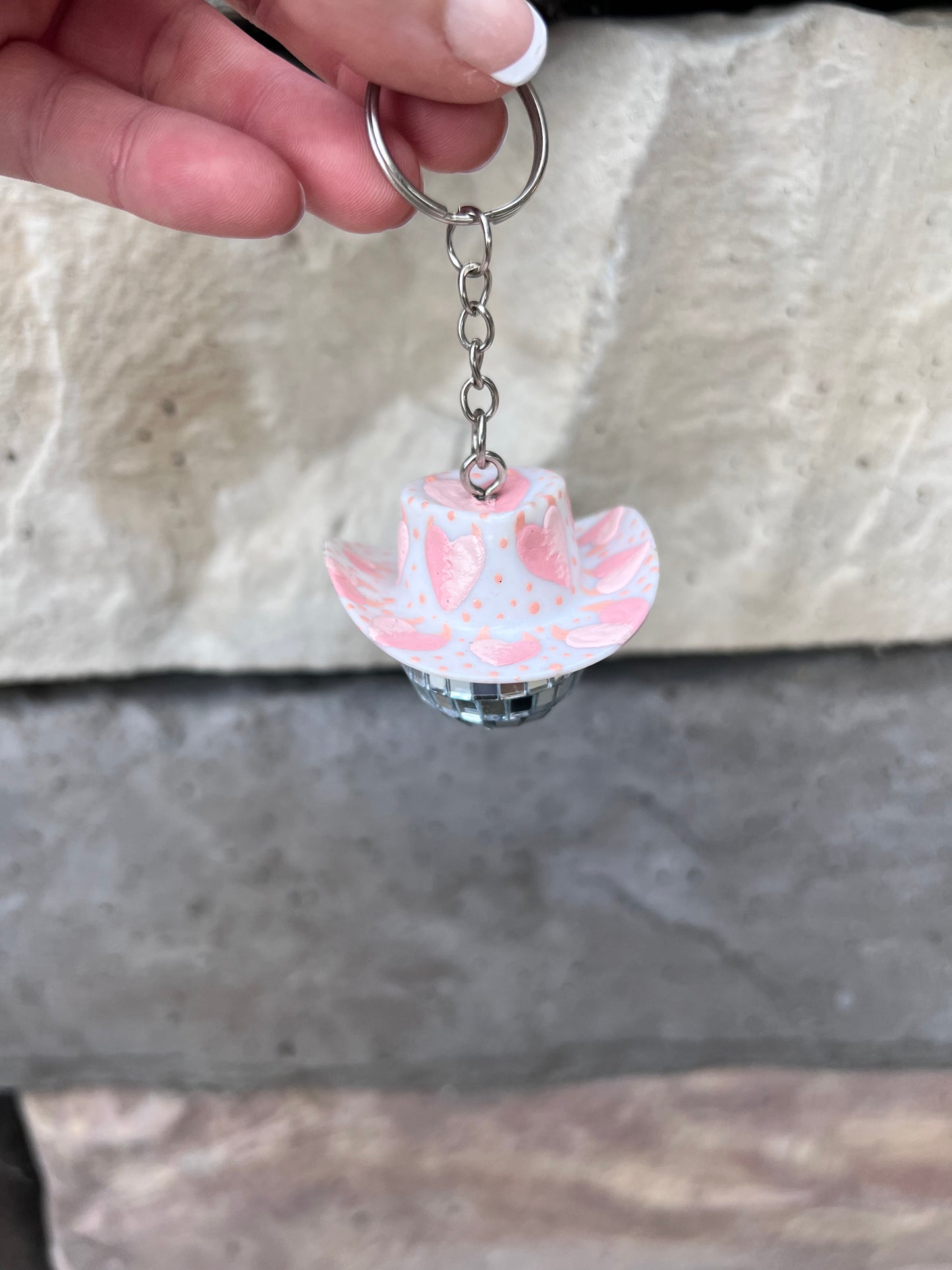 Devilish Hearts Cowboy Discoball Keychain