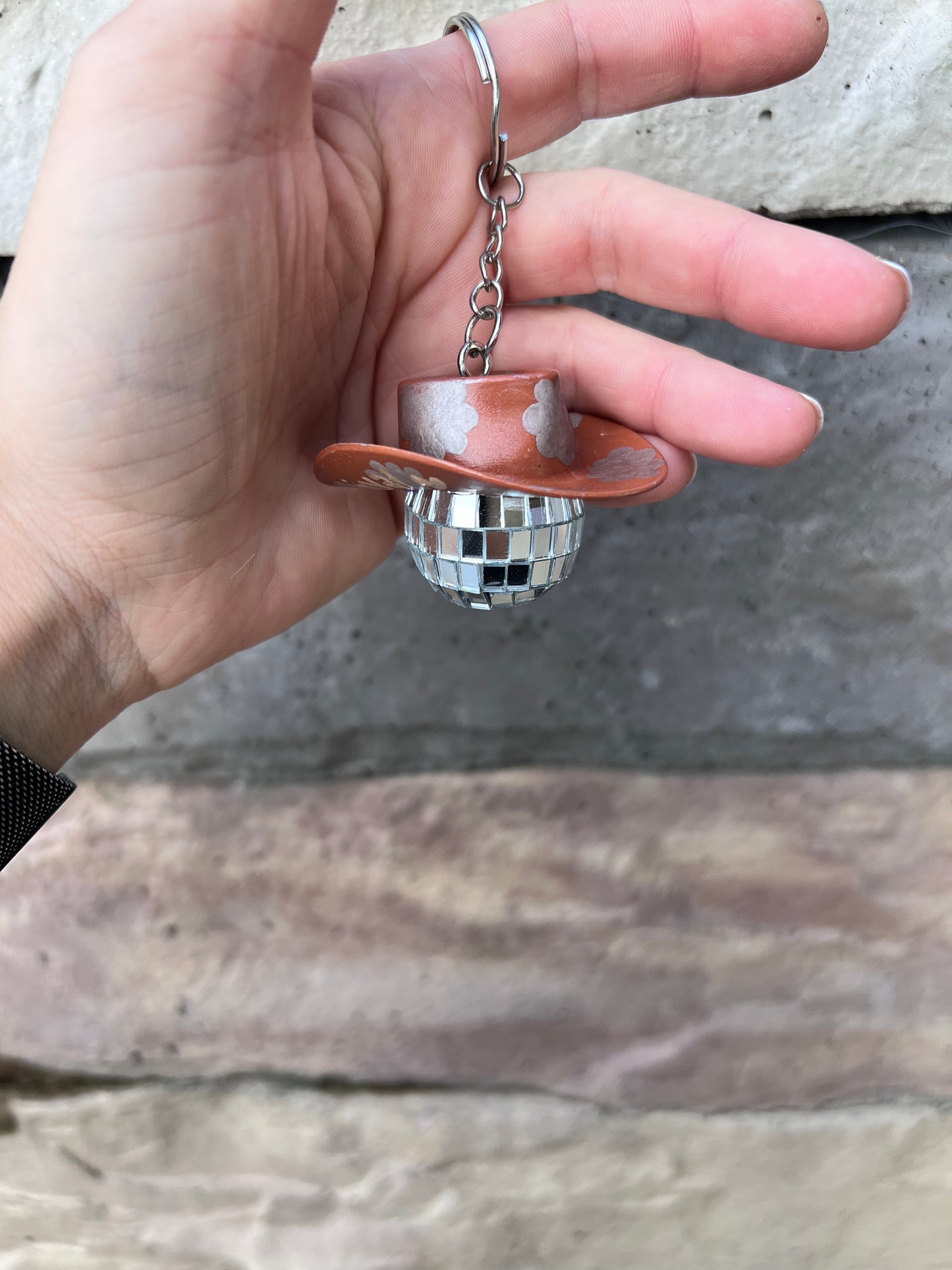 Bronze Clouds Inspired Cowboy Discoball Keychain