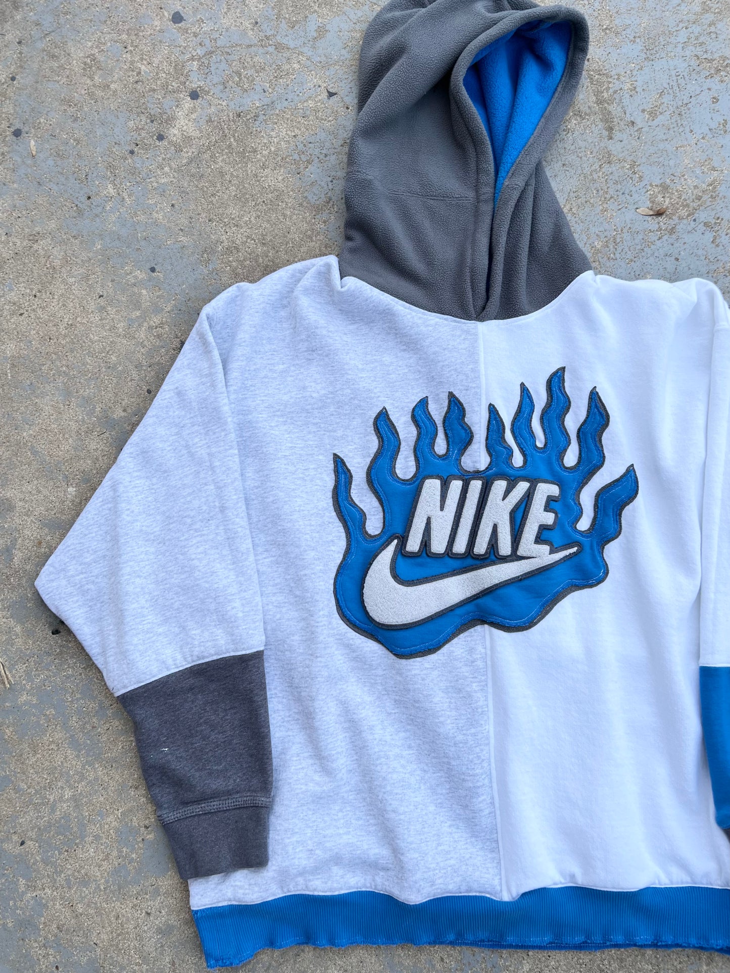 Reworked Nike Flame + Two Tone Hoodie