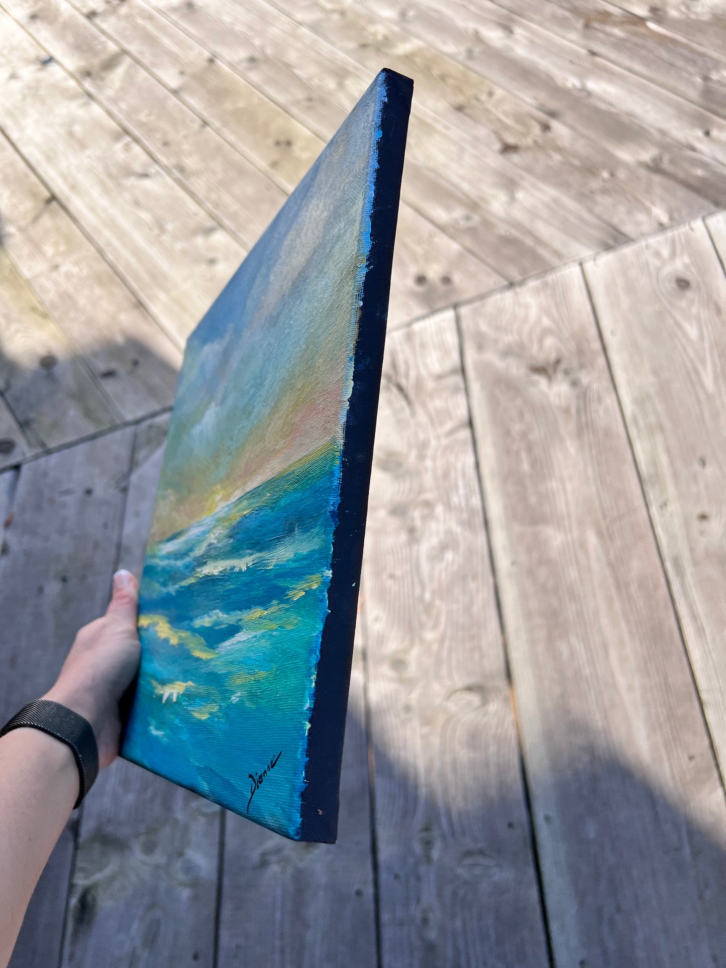 1:1 Hand Painted Beach Scene