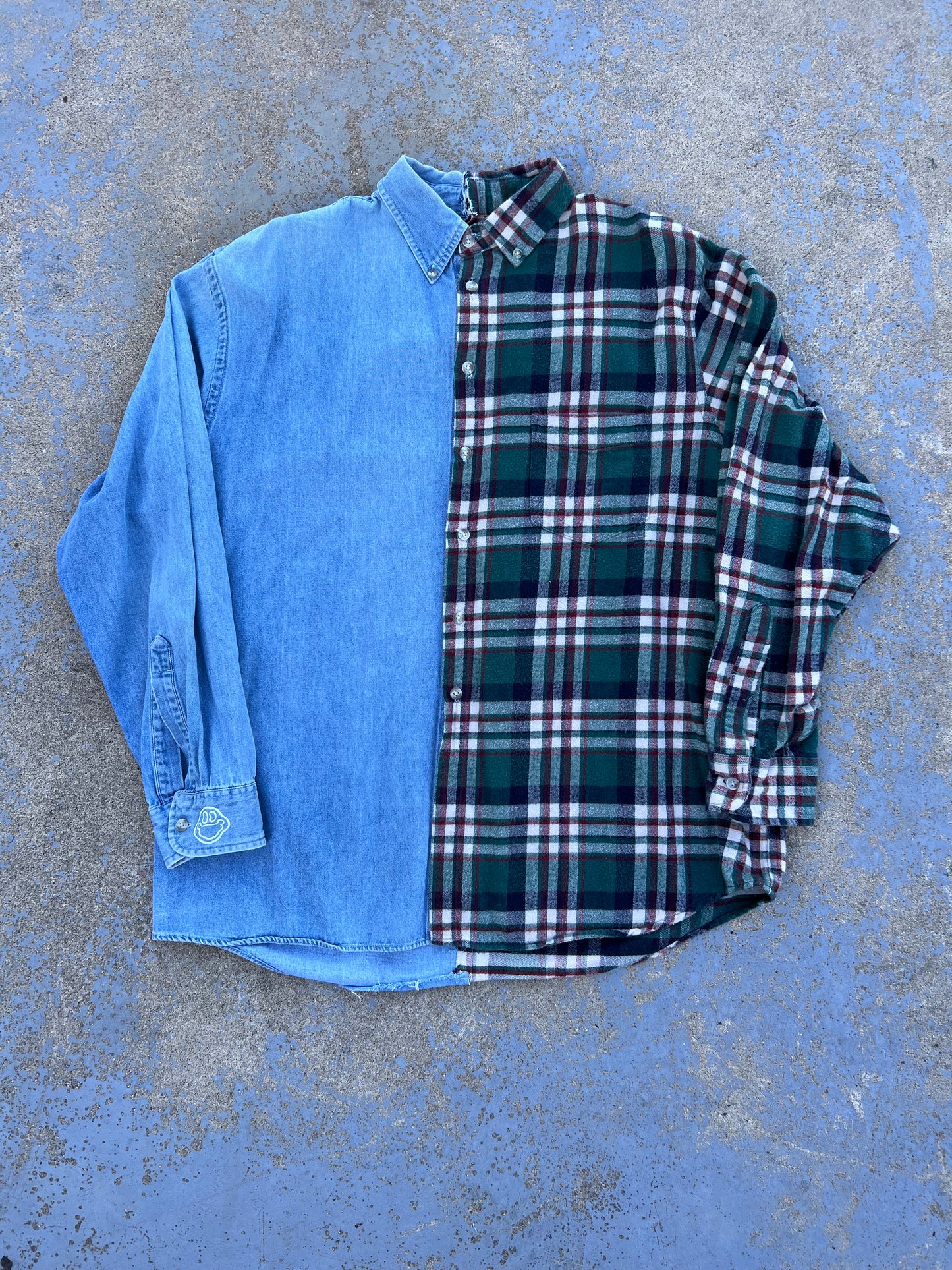 11 Half & Half Denim + Plaid Flannel Thriftdrevival