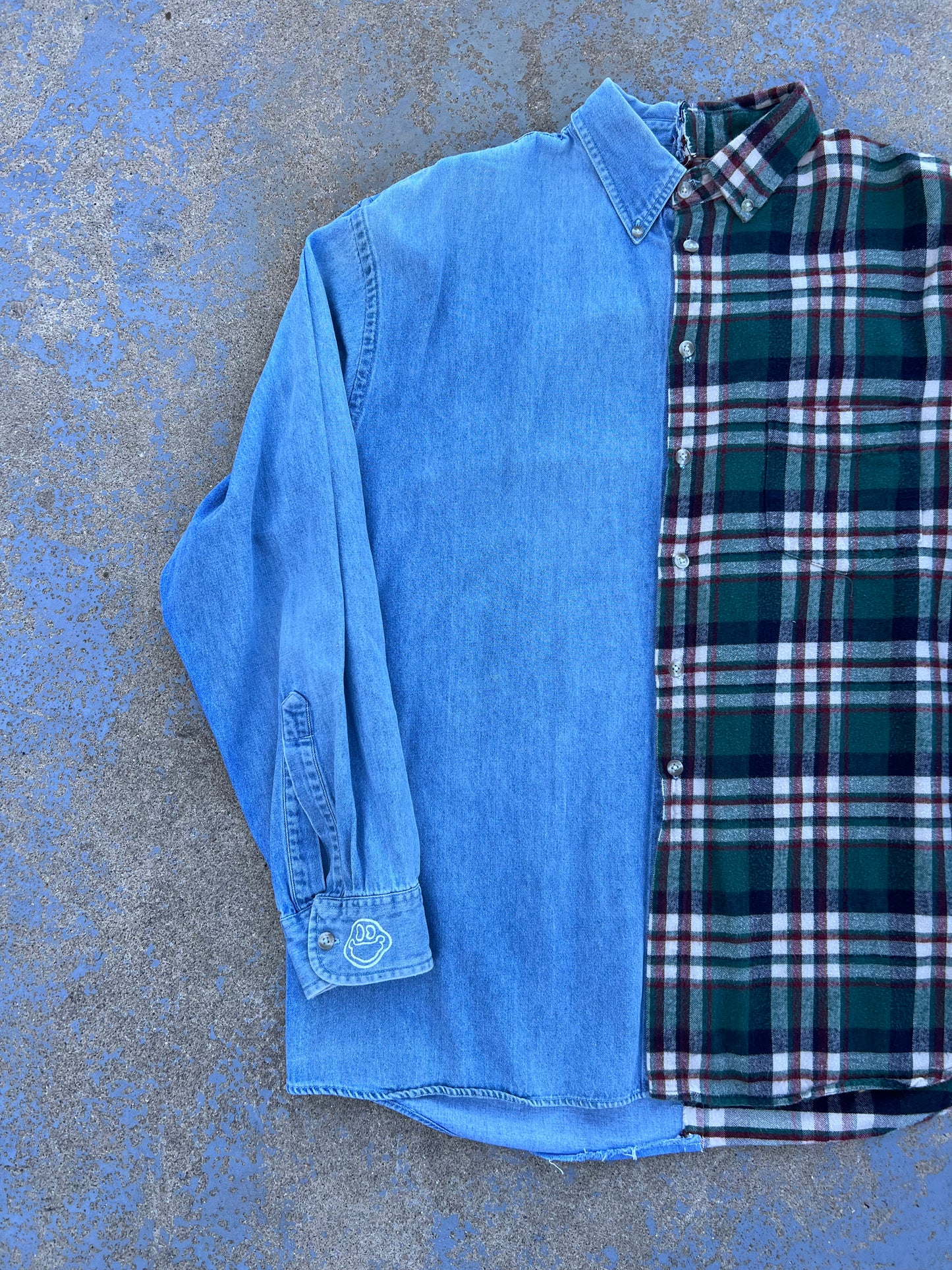 11 Half & Half Denim + Plaid Flannel Thriftdrevival