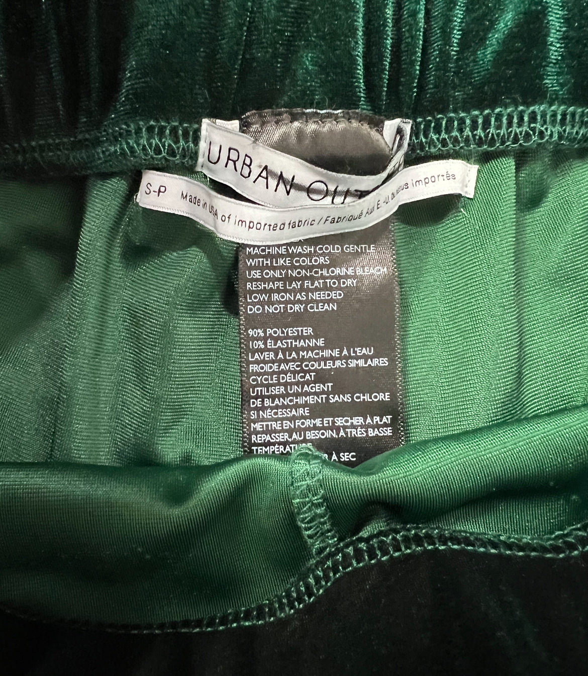 Urban Outfitters Green Velvet Bike Shorts