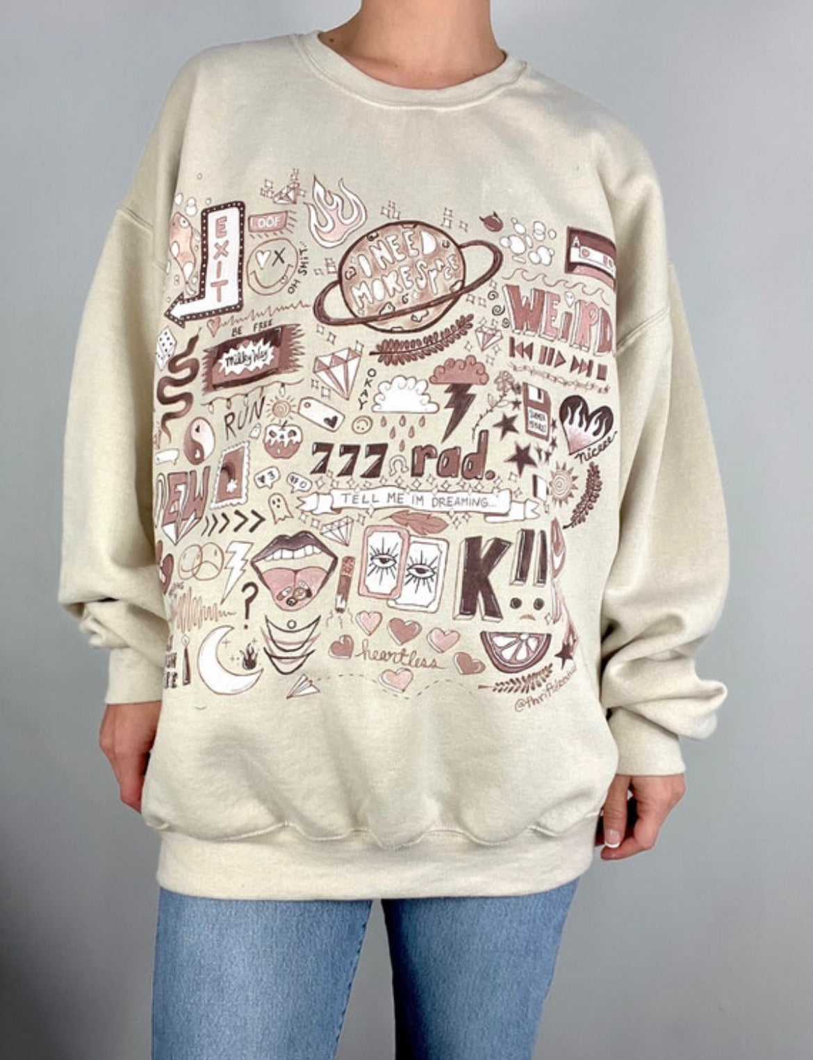 Hand Painted "Doodle" Crewneck