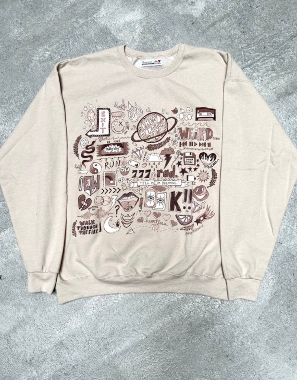 Hand Painted "Doodle" Crewneck