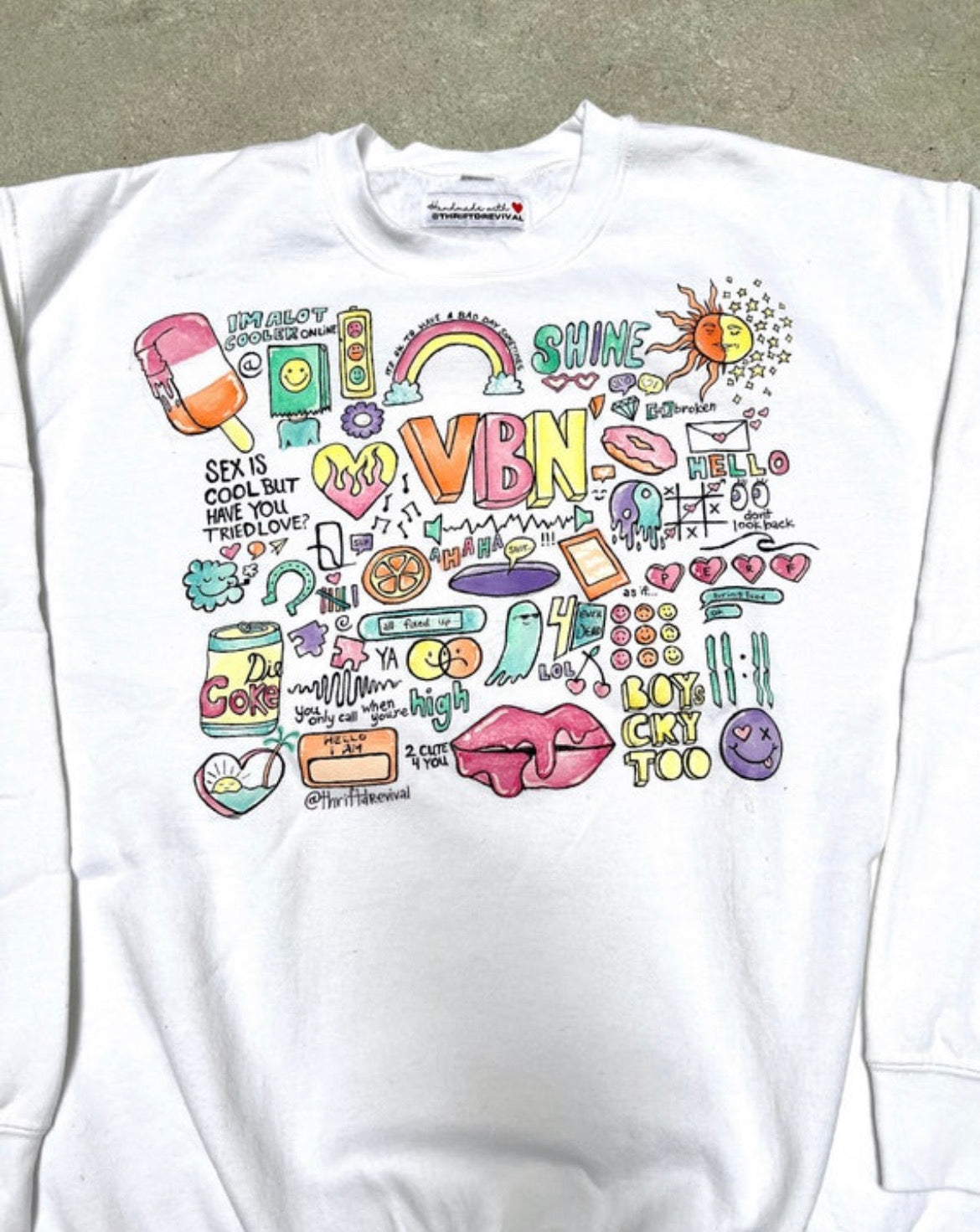 Hand Painted "Doodle" Crewneck