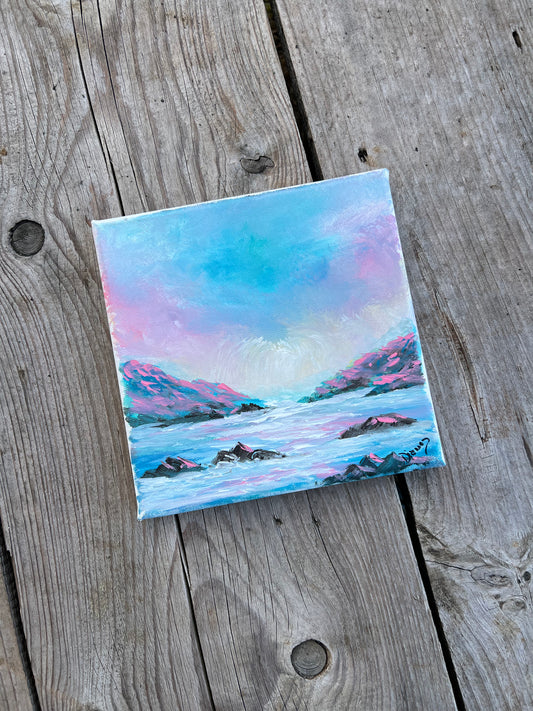 1:1 Hand Painted Mountain Scene