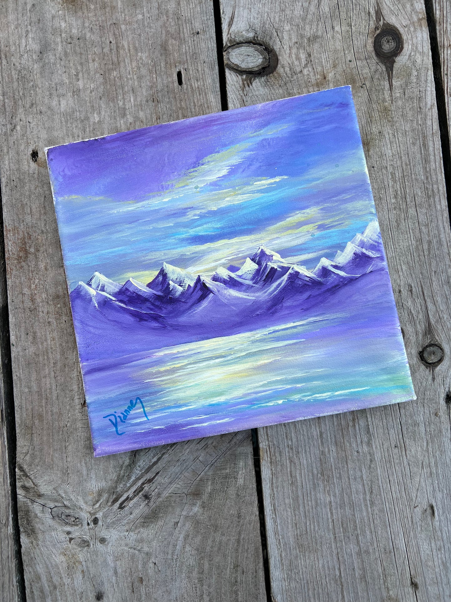 1:1 Hand Painted Mountain Scene