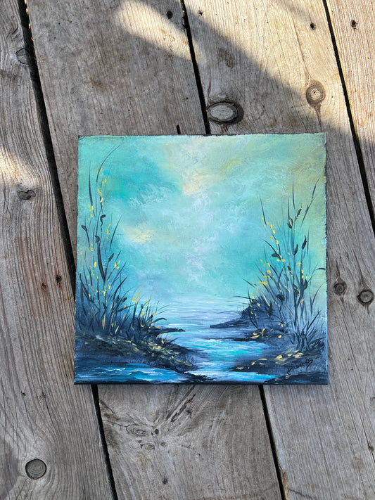 1:1 Hand Painted Water + Nature Scene