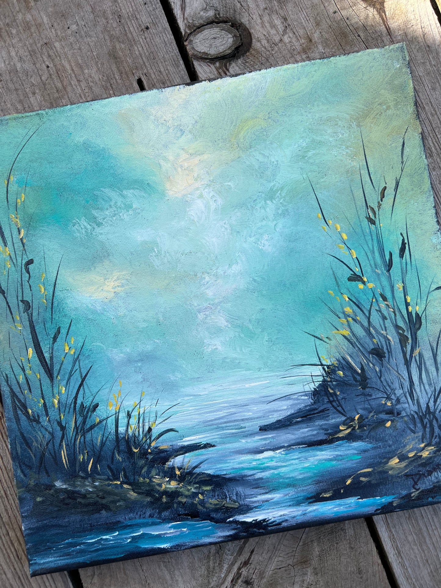 1:1 Hand Painted Water + Nature Scene