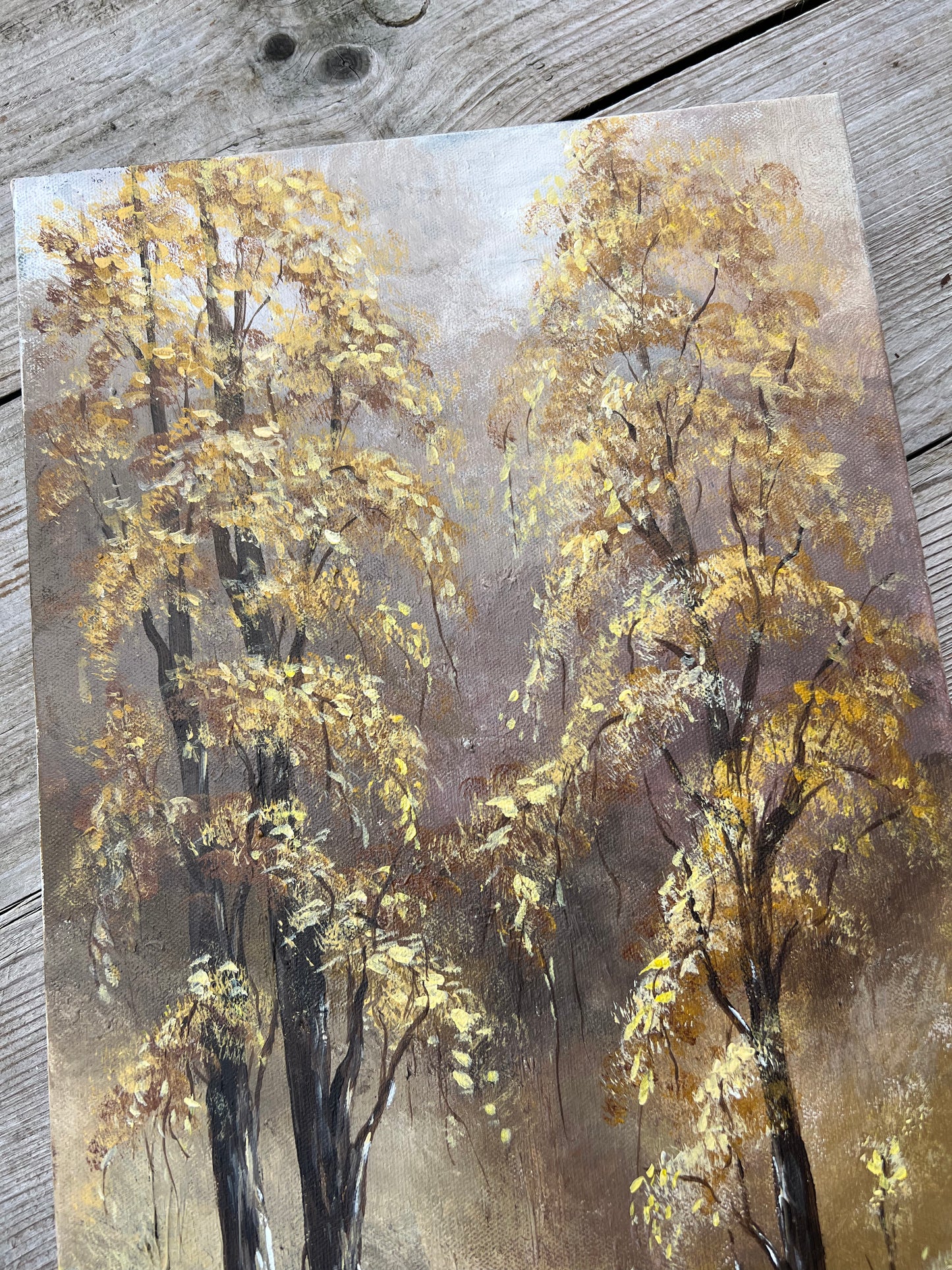 1:1 Hand Painted Fall Woods Nature Scene