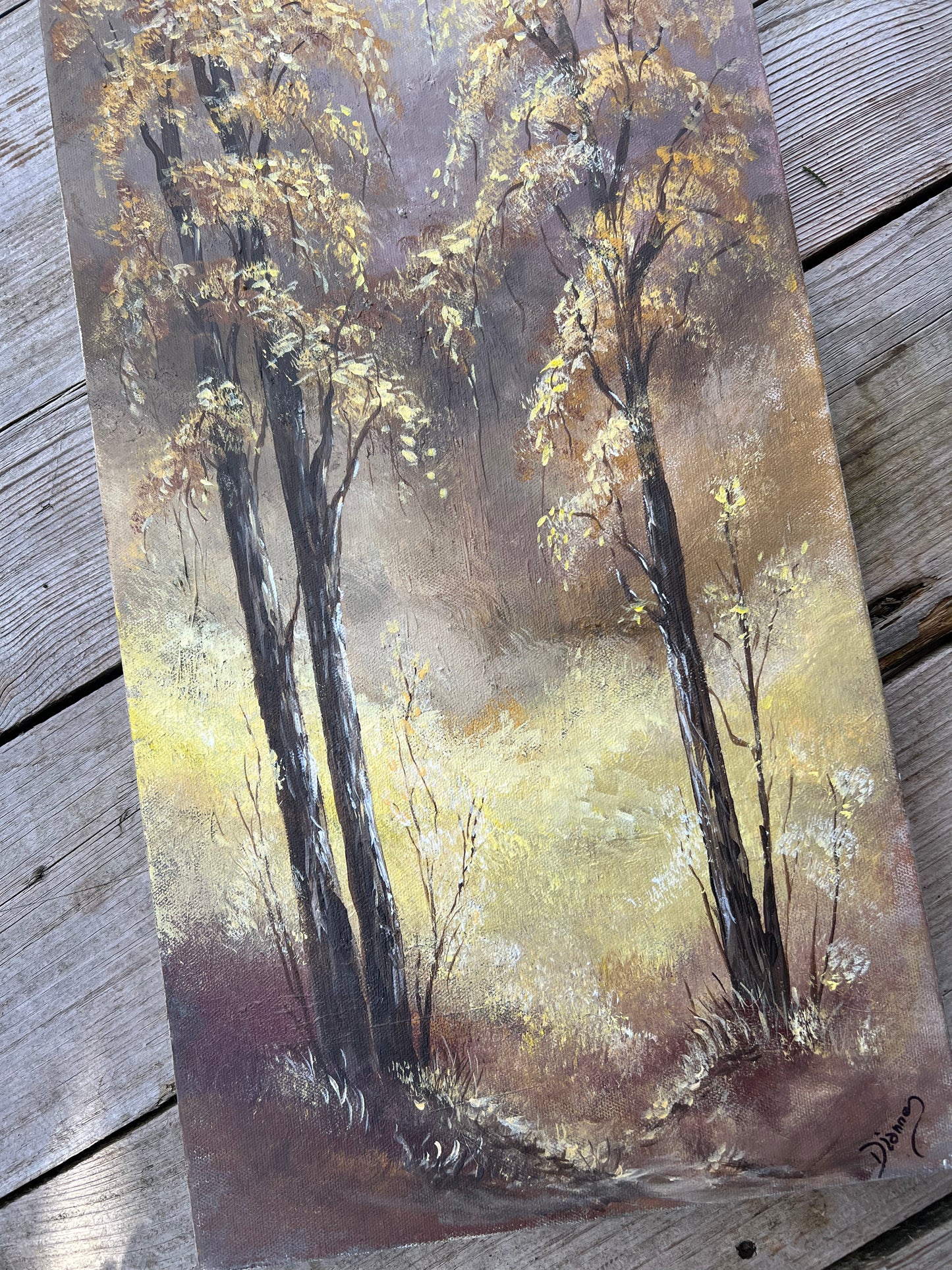 1:1 Hand Painted Fall Woods Nature Scene