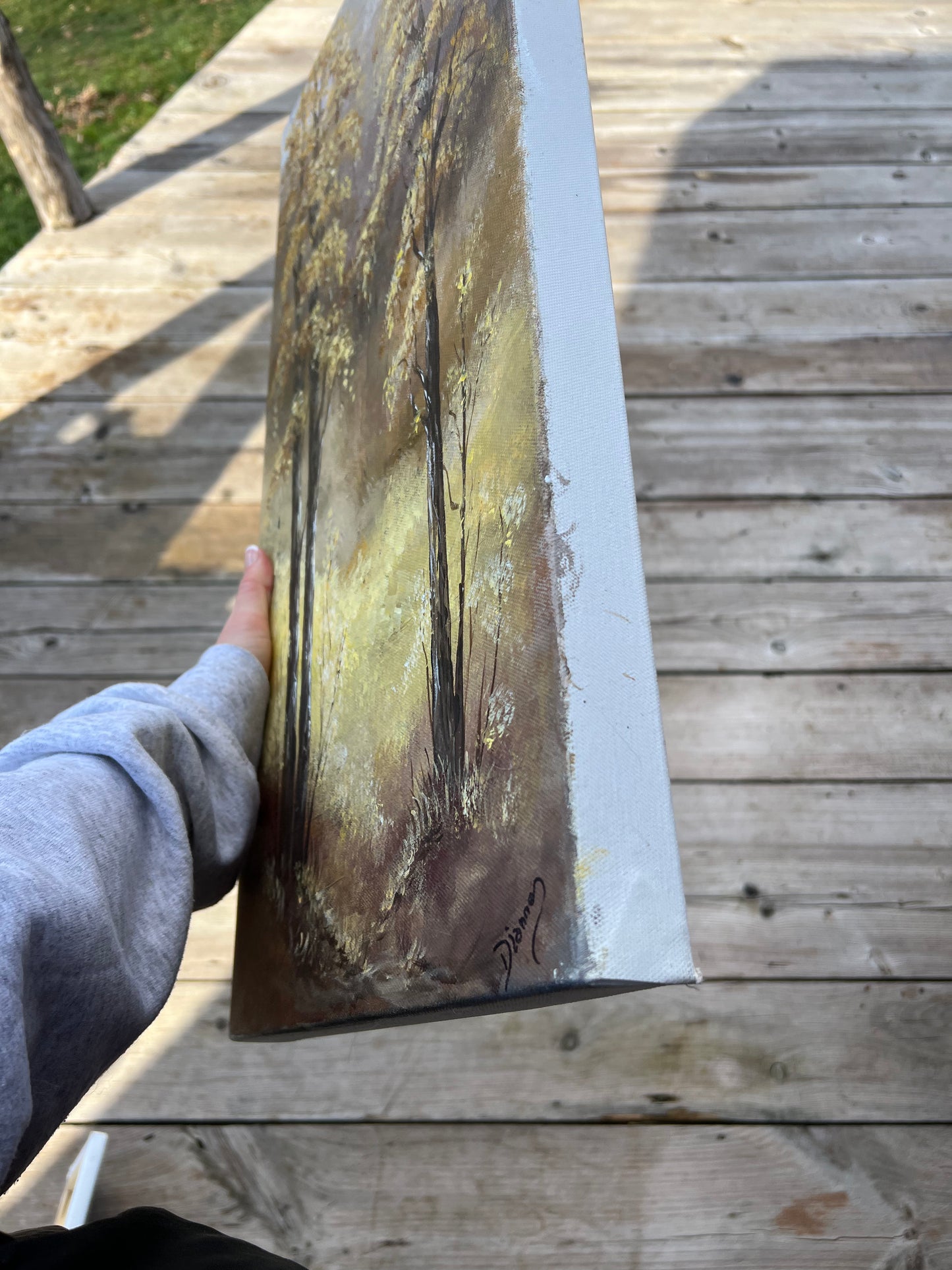 1:1 Hand Painted Fall Woods Nature Scene