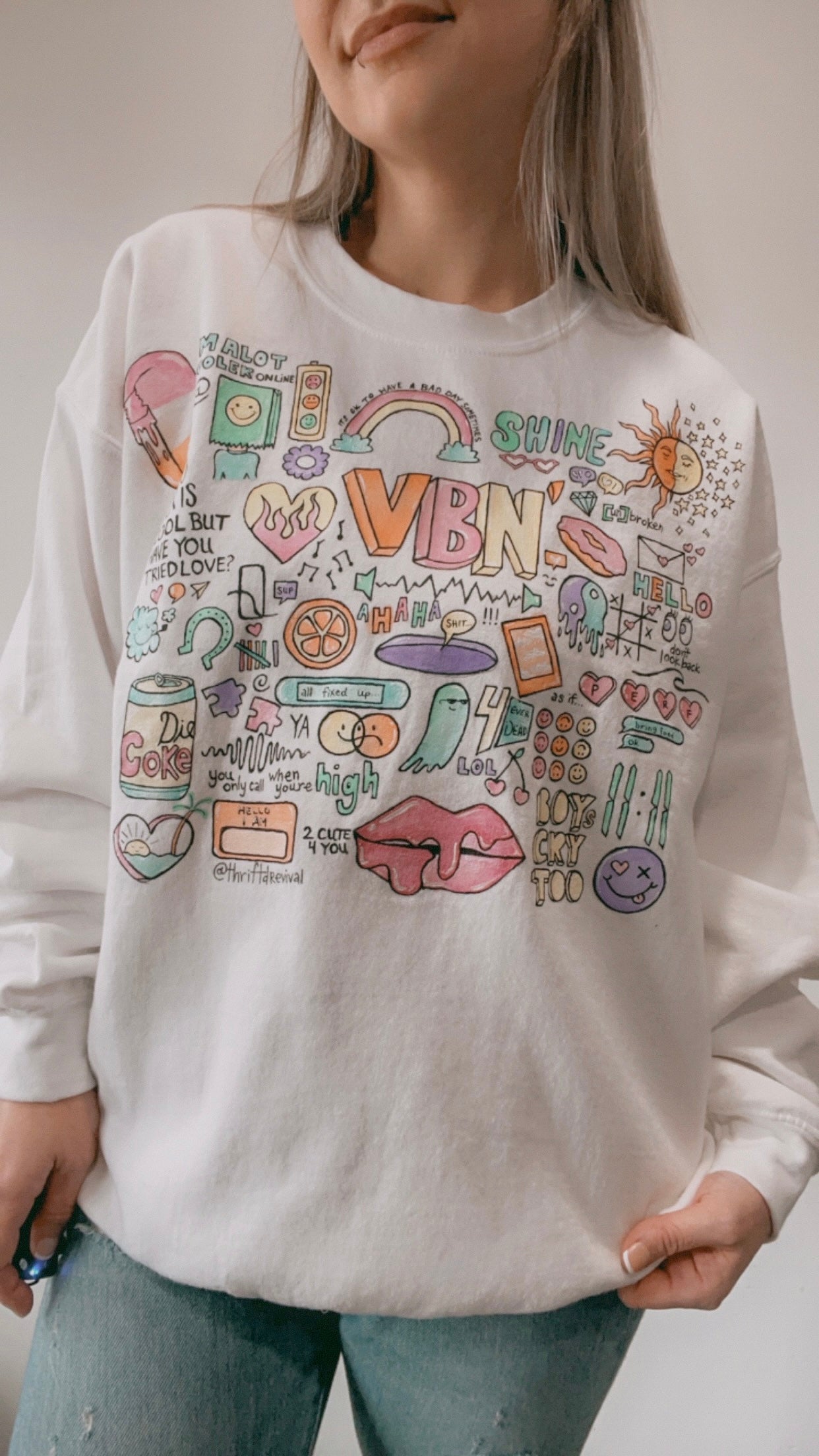 Hand Painted "Doodle" Crewneck