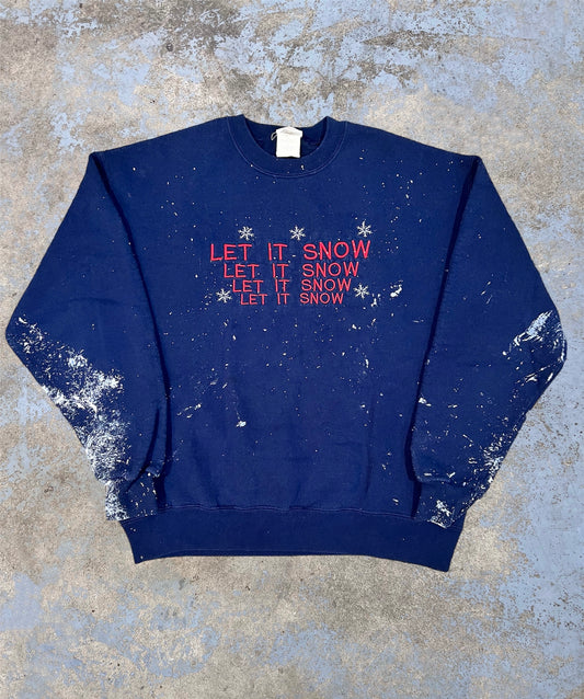 Vintage Embroidered Let It Snow Crewneck