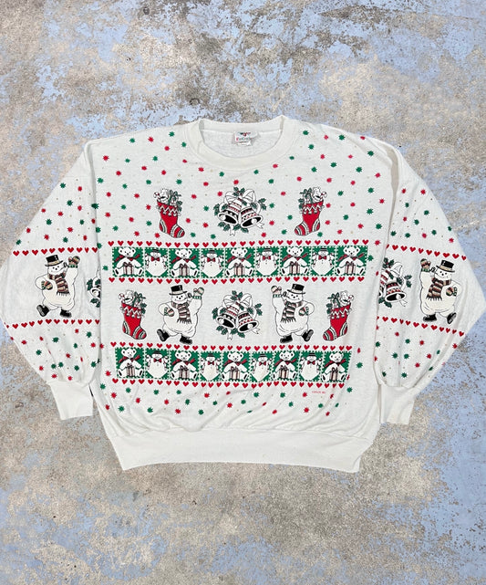 Vintage 1993 Puff Print Holiday Themed Crewneck