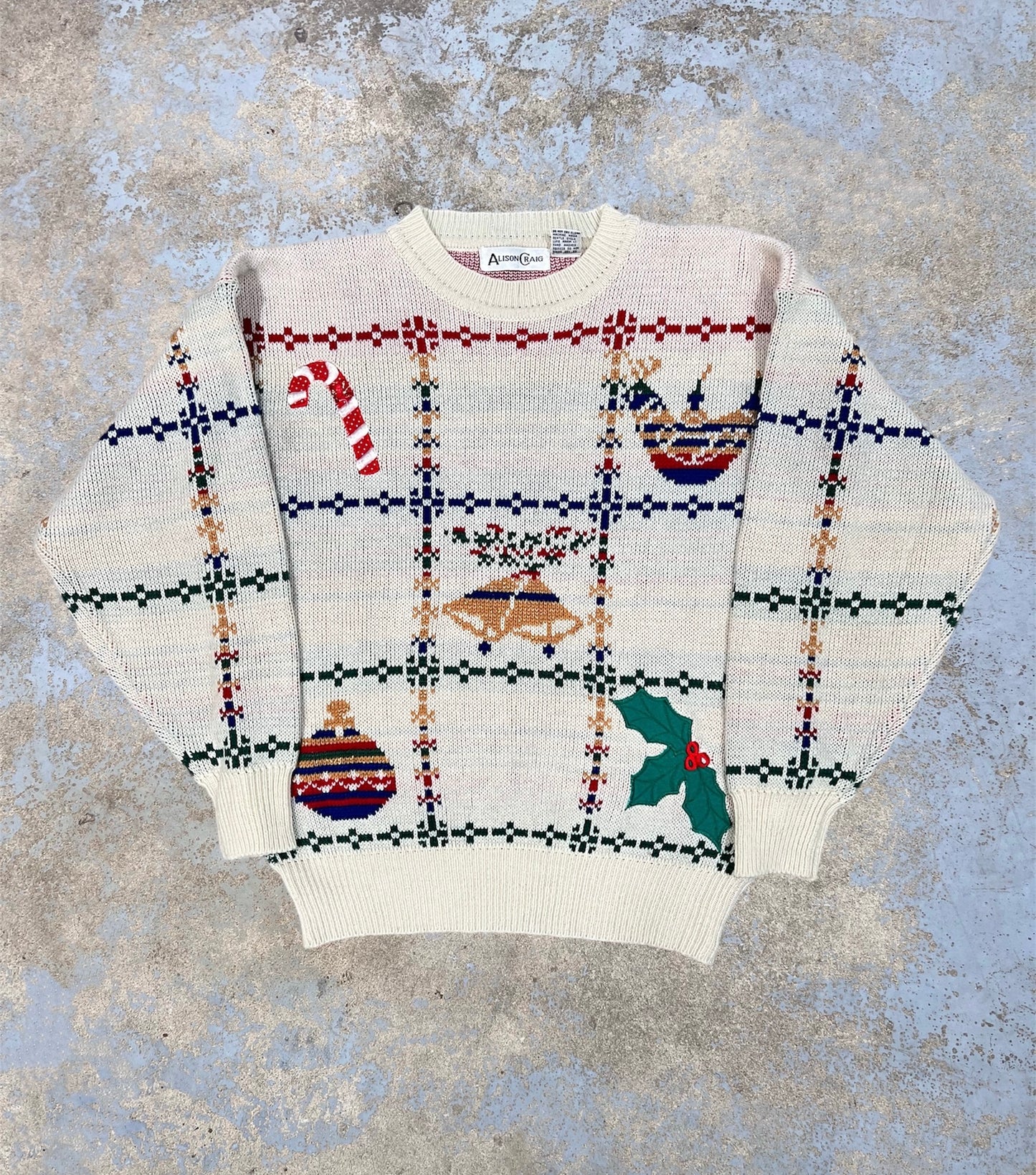 Vintage Holiday Themed Knit Sweater