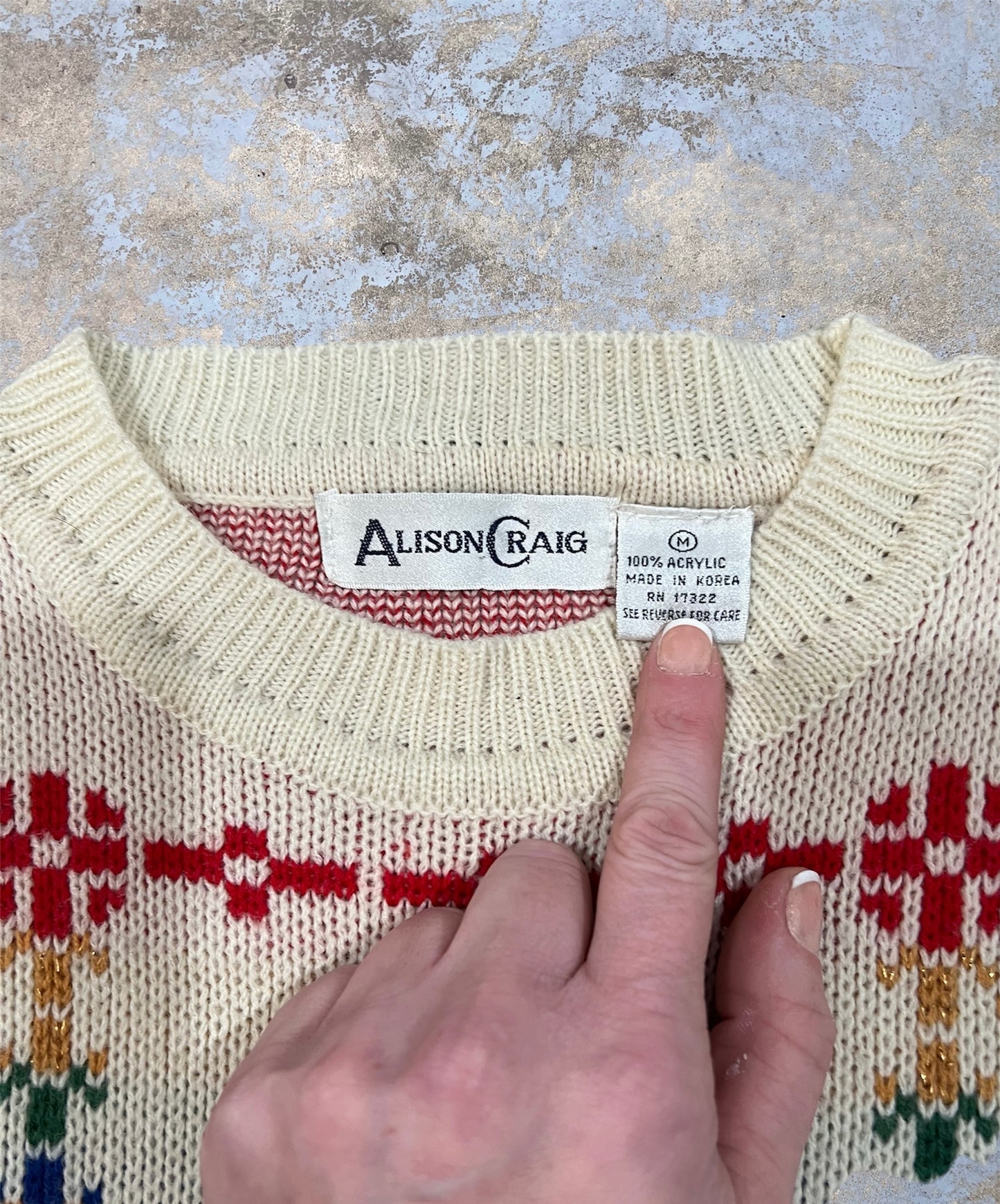 Vintage Holiday Themed Knit Sweater