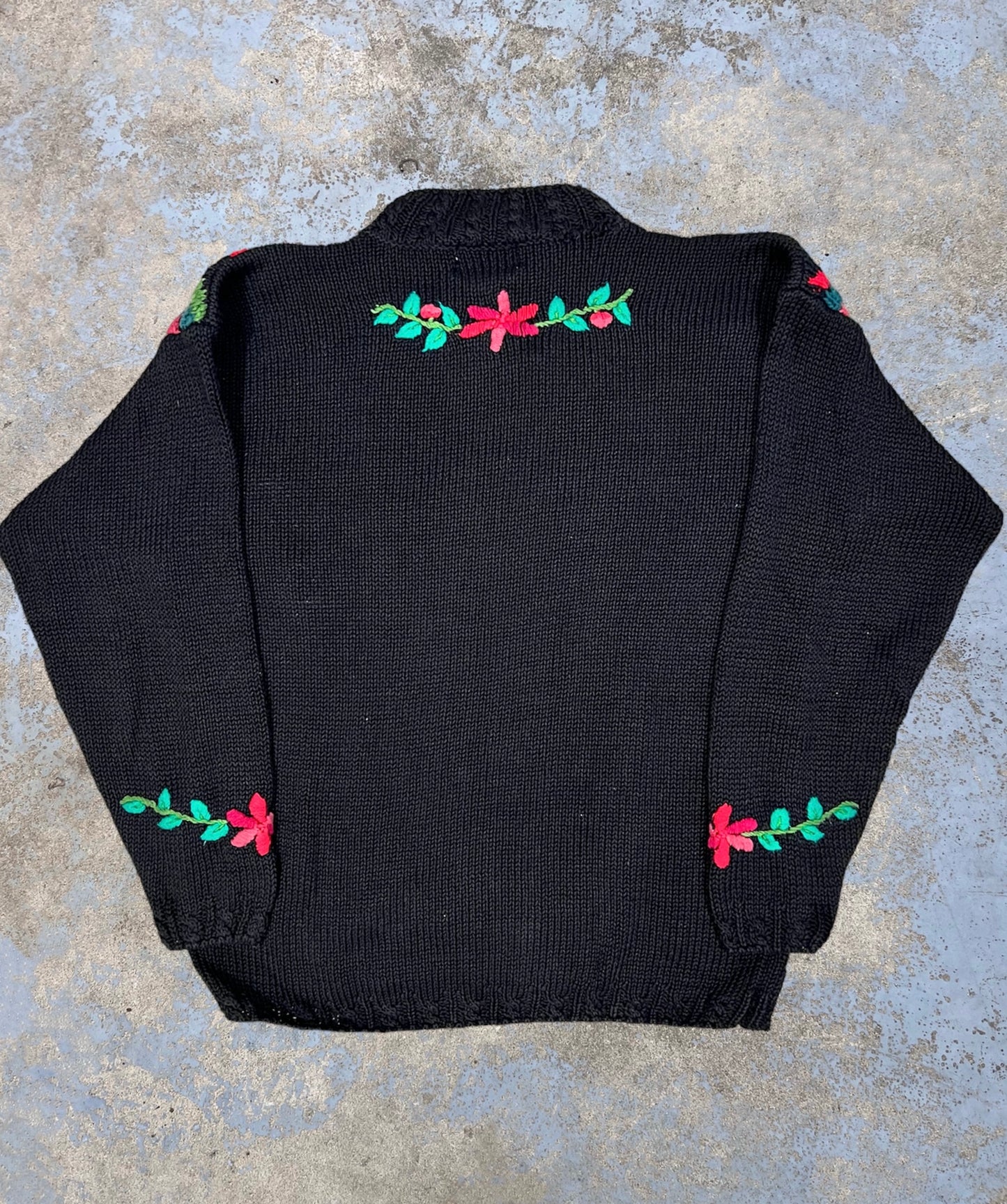 Vintage Holiday Themed Mock Neck Knit Sweater