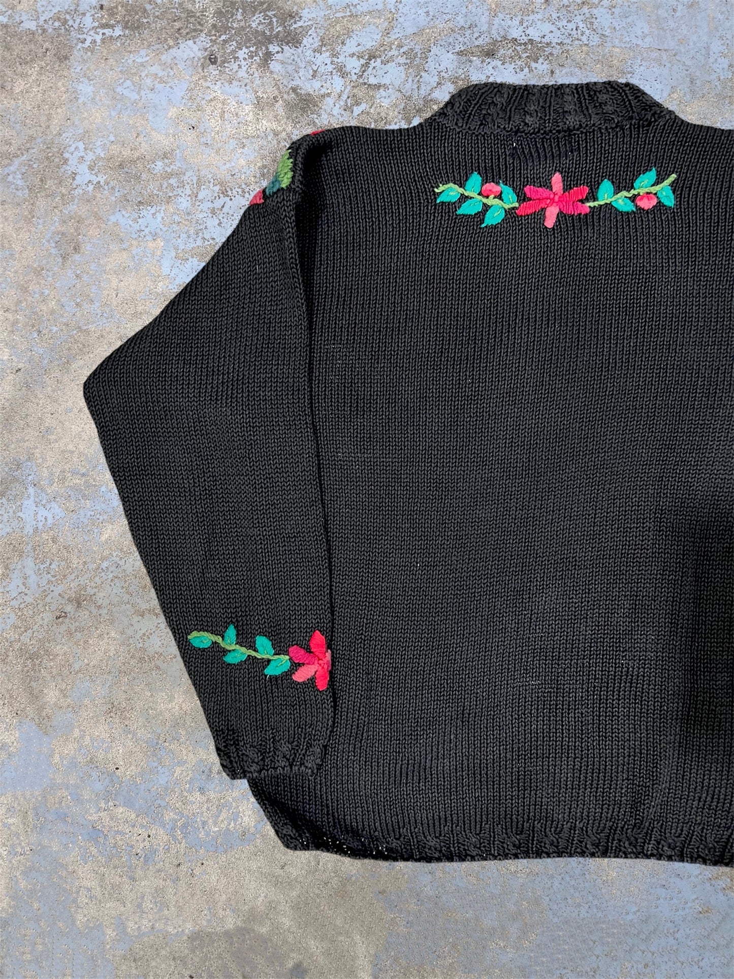 Vintage Holiday Themed Mock Neck Knit Sweater