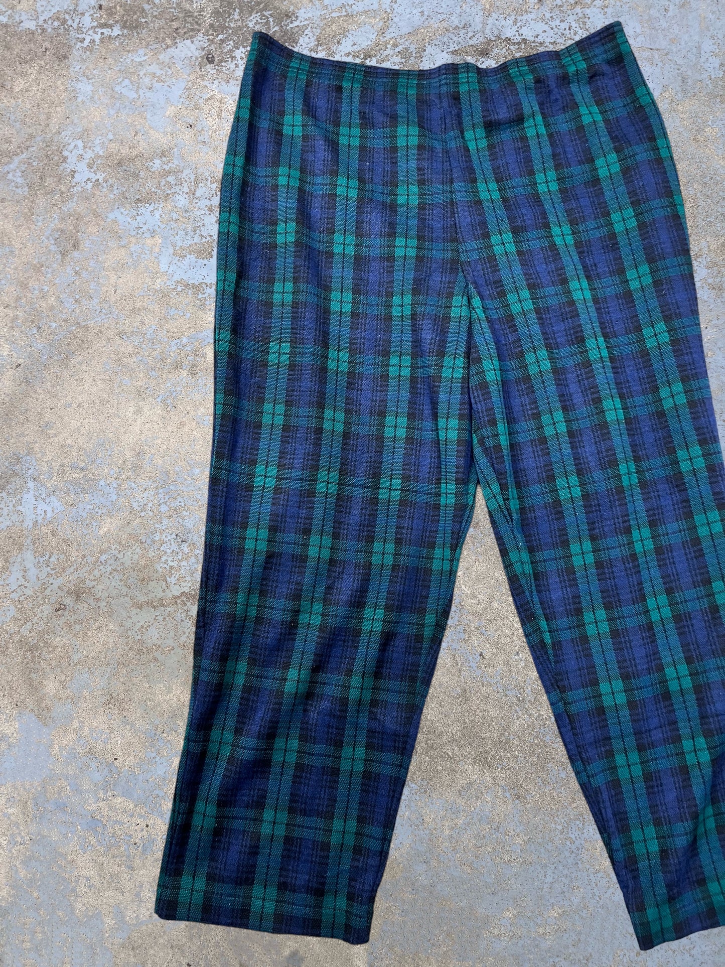 Vintage Green + Blue Plaid Trousers