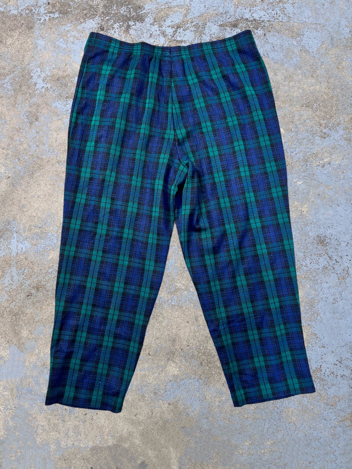 Vintage Green + Blue Plaid Trousers