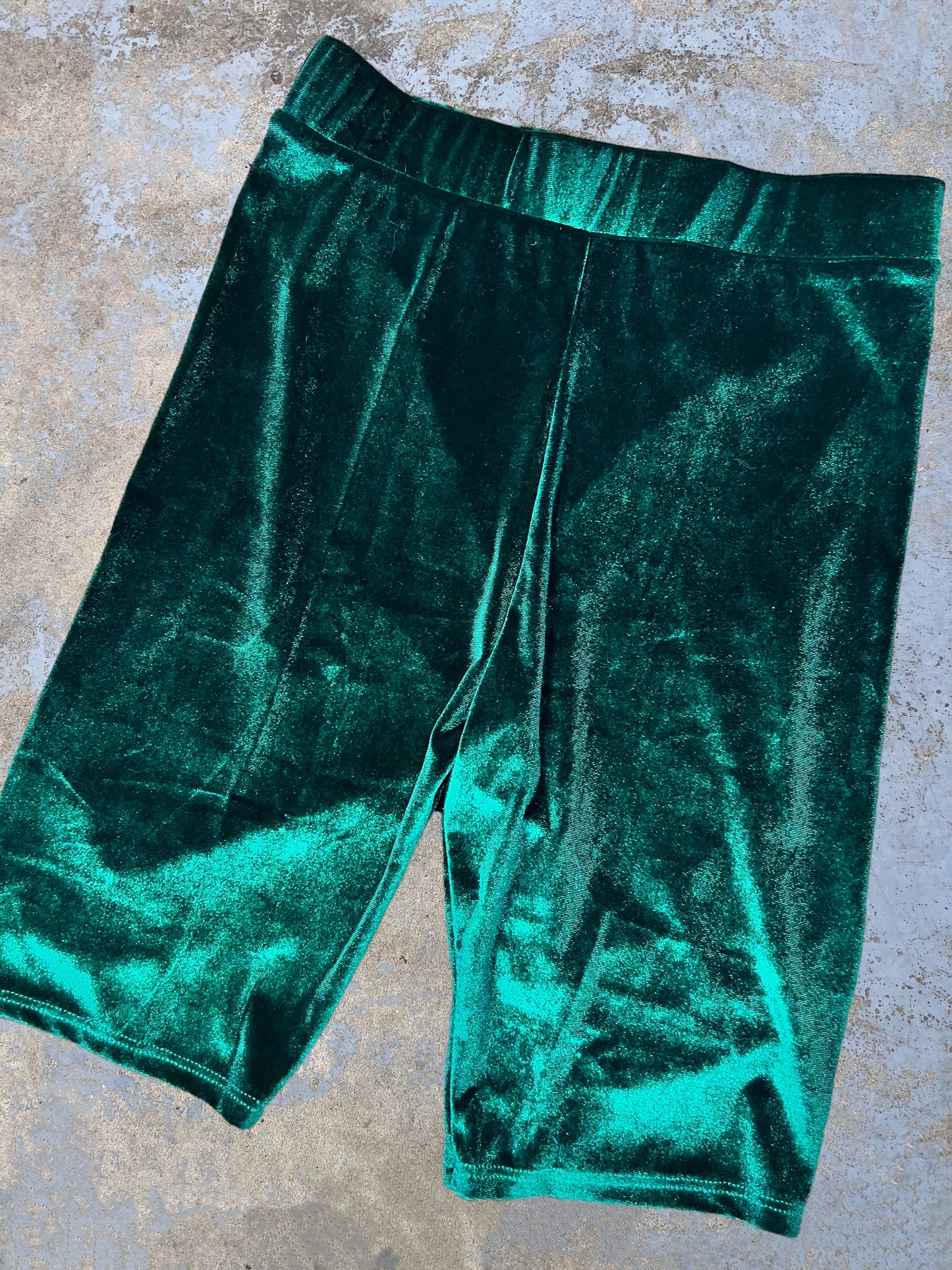 Urban Outfitters Green Velvet Bike Shorts