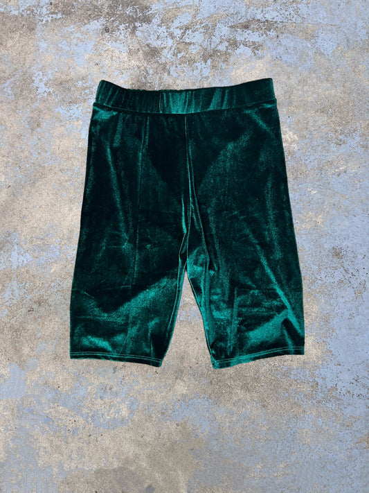 Urban Outfitters Green Velvet Bike Shorts