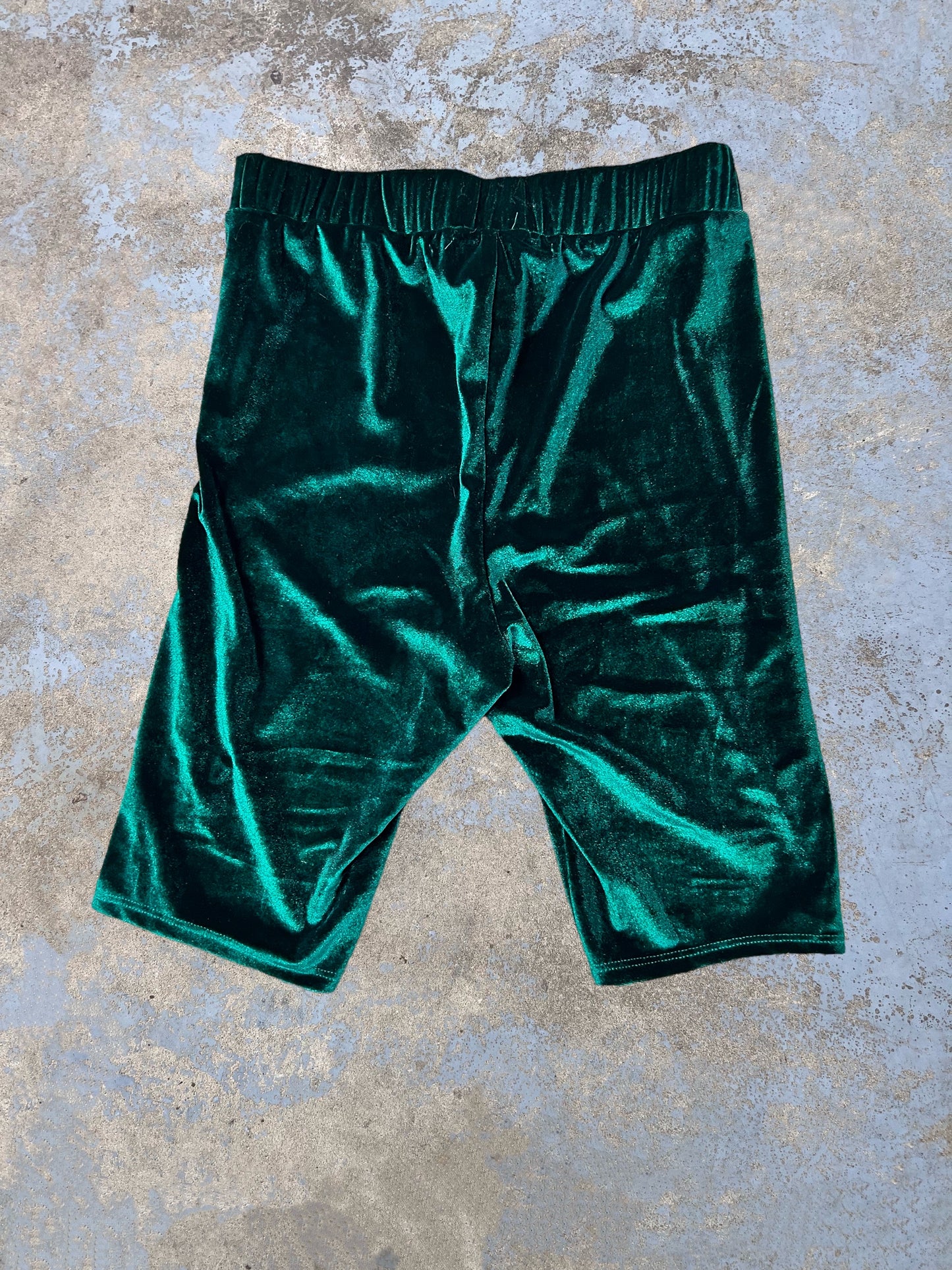 Urban Outfitters Green Velvet Bike Shorts