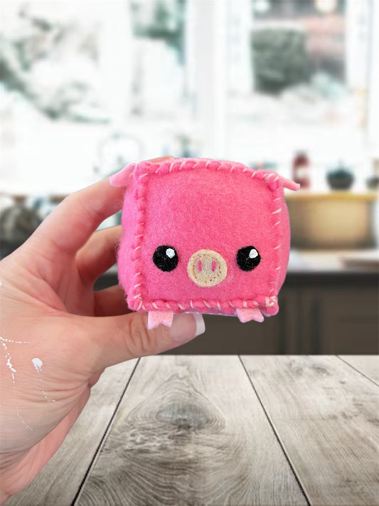 Pink Piggy Felt Pin Cushion