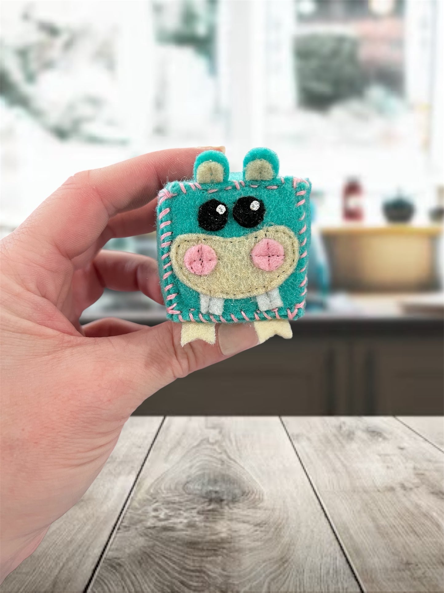 MINI Turquoise Hippo Pin Cushion