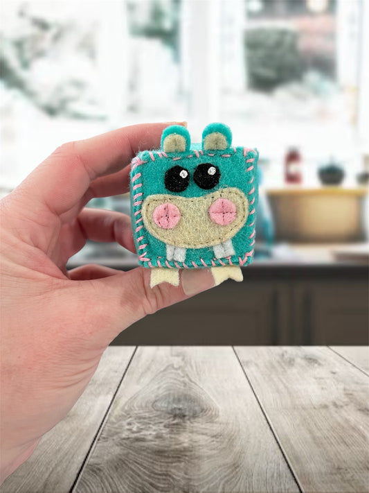 MINI Turquoise Hippo Pin Cushion